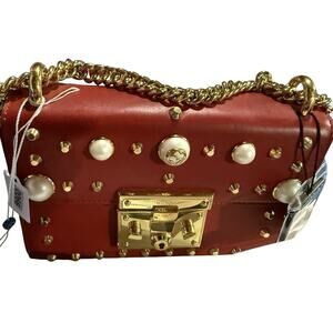 Gucci Padlock Shoulder Bag Small Red Leather